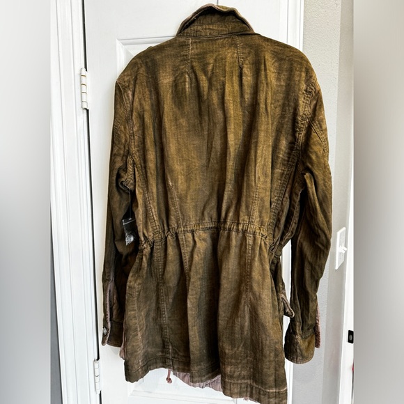 Free People Double cloth Military Jacket two toned Size L MSRP $148 - Picture 5 of 7